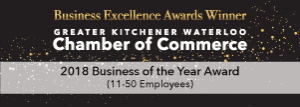 Kitchener Waterloo Chamber of Commerce Business of the Year Winner