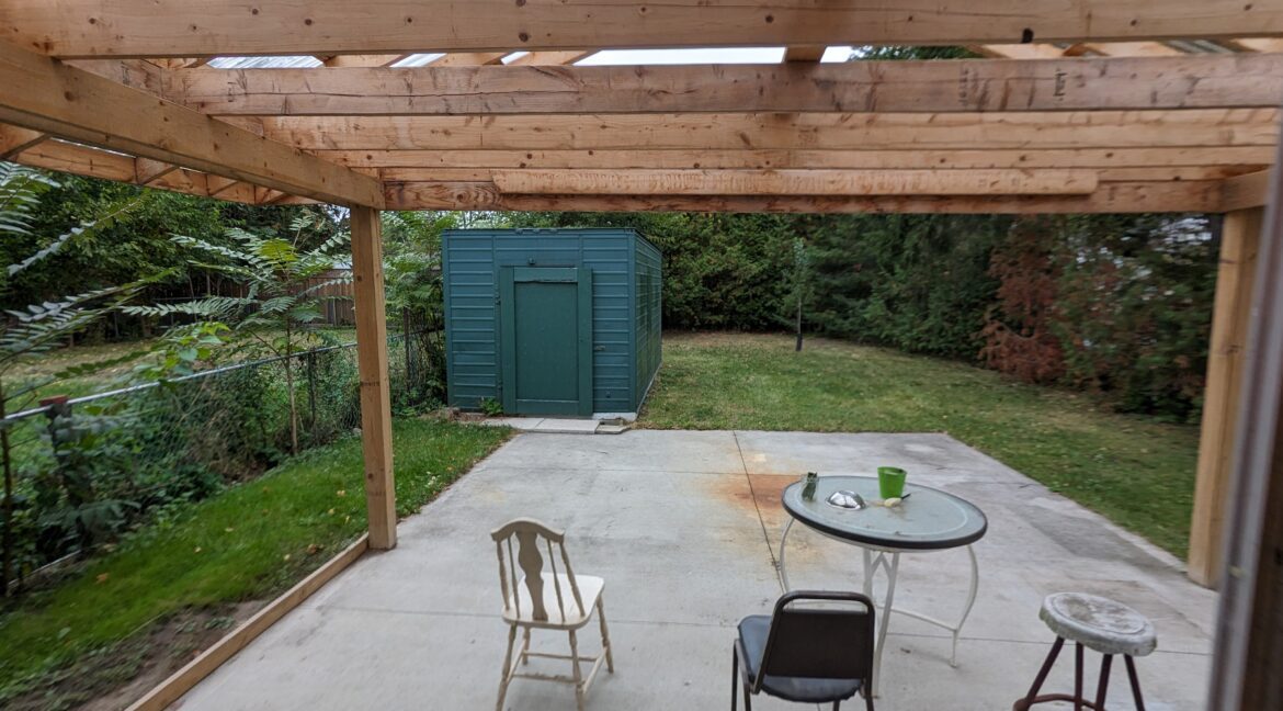 608 Guelph St Kitchener Patio behind garage